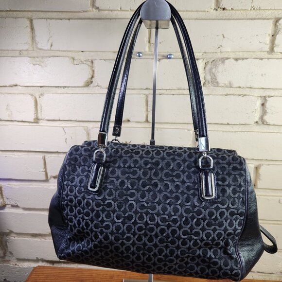 Euc Coach Madison Signature Black Signature C's Handbag Satchel Purse - Picture 3 of 13